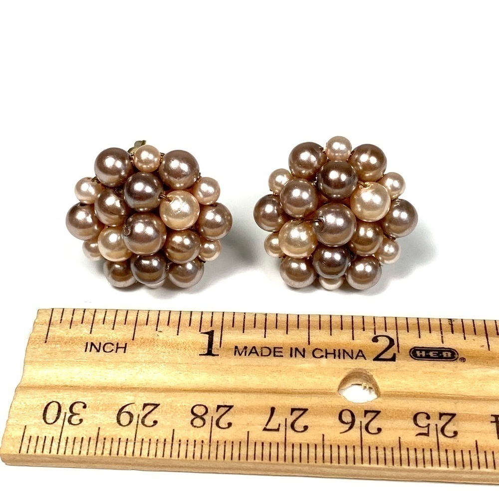Japan Earrings Vintage Faux Pearl Beads Clips Clip Ons Marked